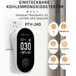 Protmex Tragbare Kohlenmonoxidmelder und Erdgasdetektor zum Einstecken – Bild 7